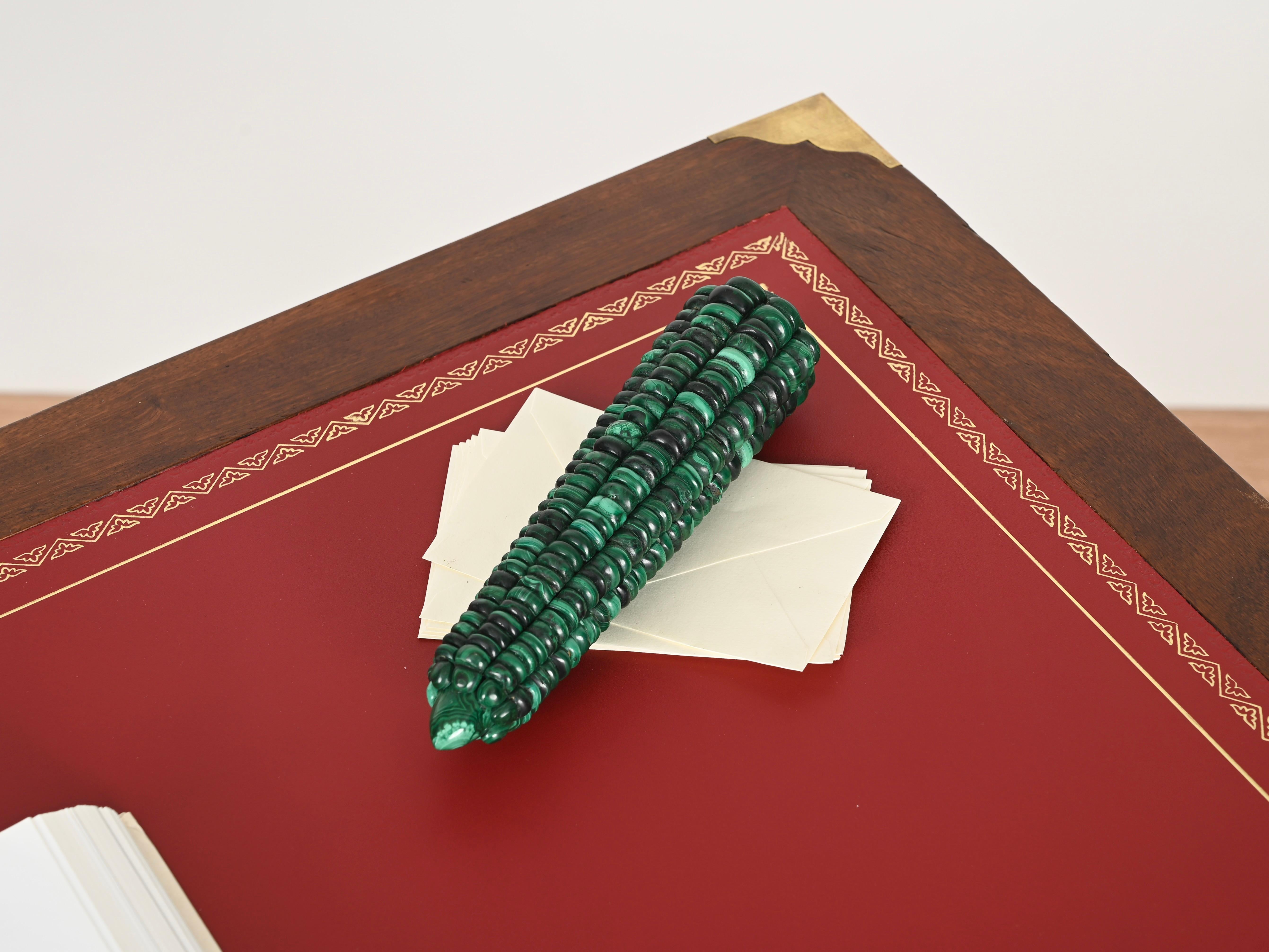 Sculpture presse-papiers en marbre italien de malachite verte, 1970 Bon état - En vente à Roma, IT
