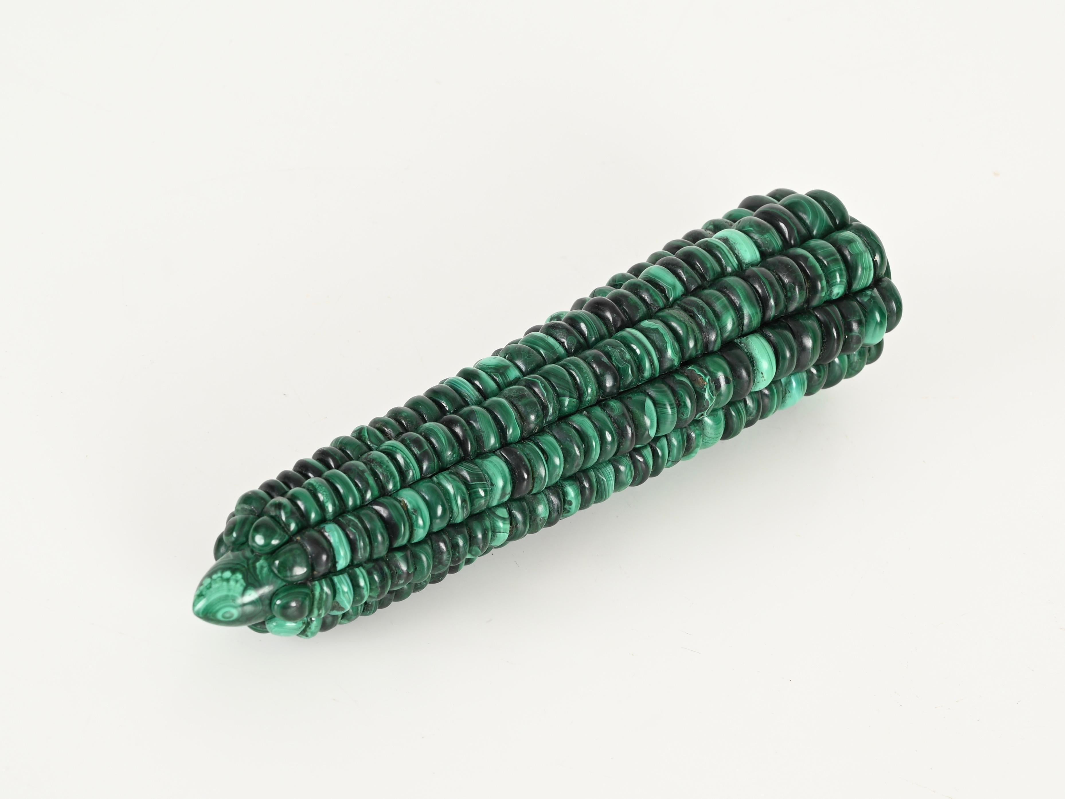 Sculpture presse-papiers en marbre italien de malachite verte, 1970 en vente 1