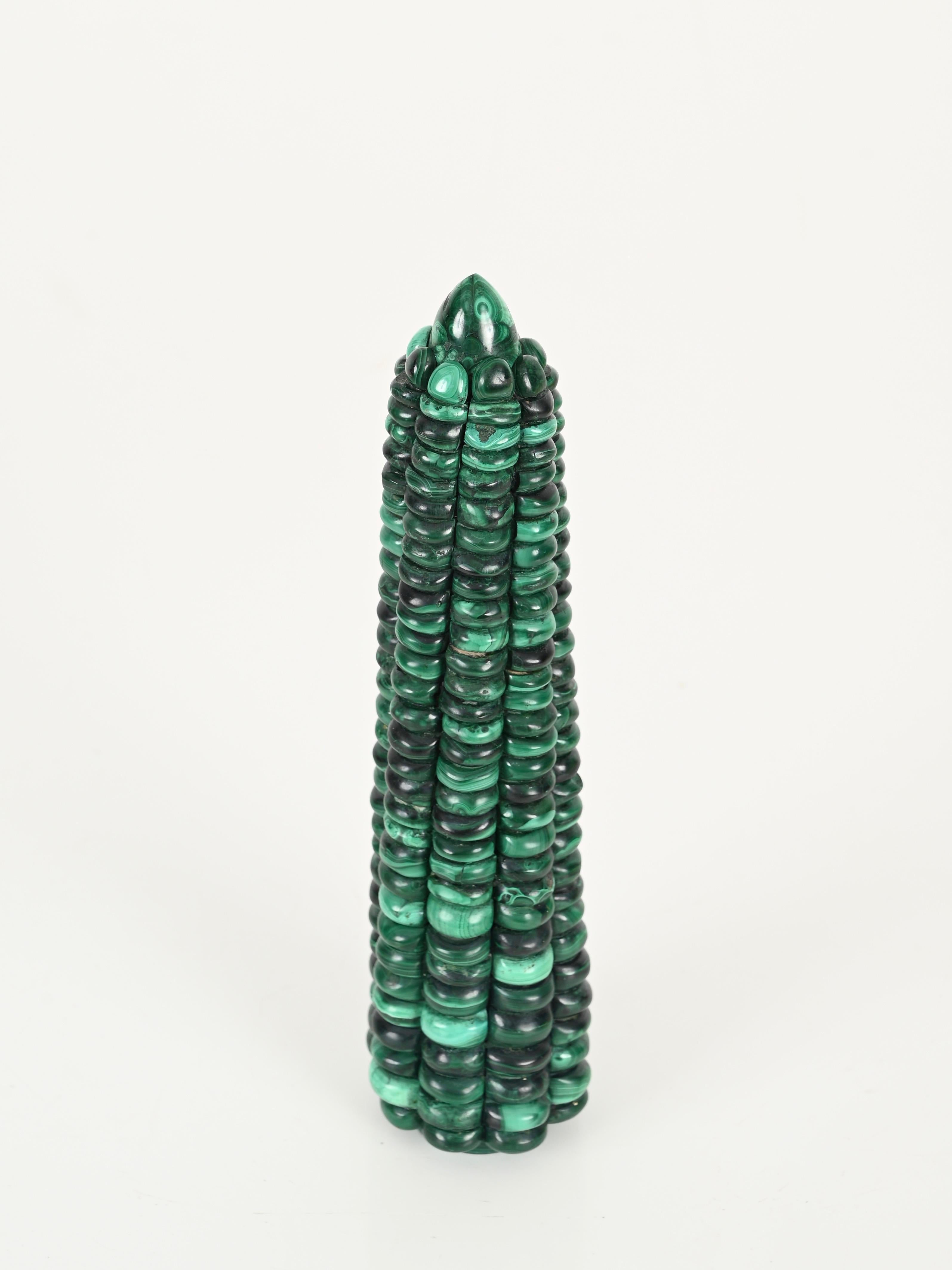 Sculpture presse-papiers en marbre italien de malachite verte, 1970 en vente 2