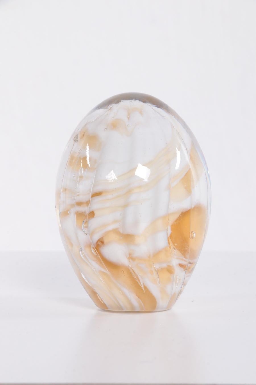 Mid-Century Modern Paperweight Egg Shape and Nicely Colored with Light Orange