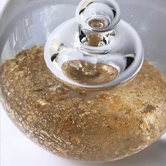 Paperweight in Murano Glass with Inner Bubbles and Gold Dust, Sculpture, Italy