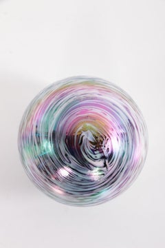 Paperweight of Beautifully Crafted Glass Colored Gray Purple