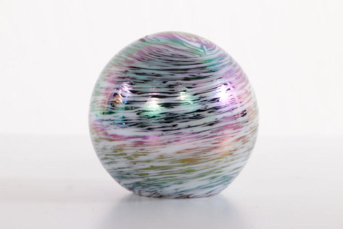 Mid-Century Modern Paperweight of Beautifully Crafted Glass Colored Gray Purple For Sale