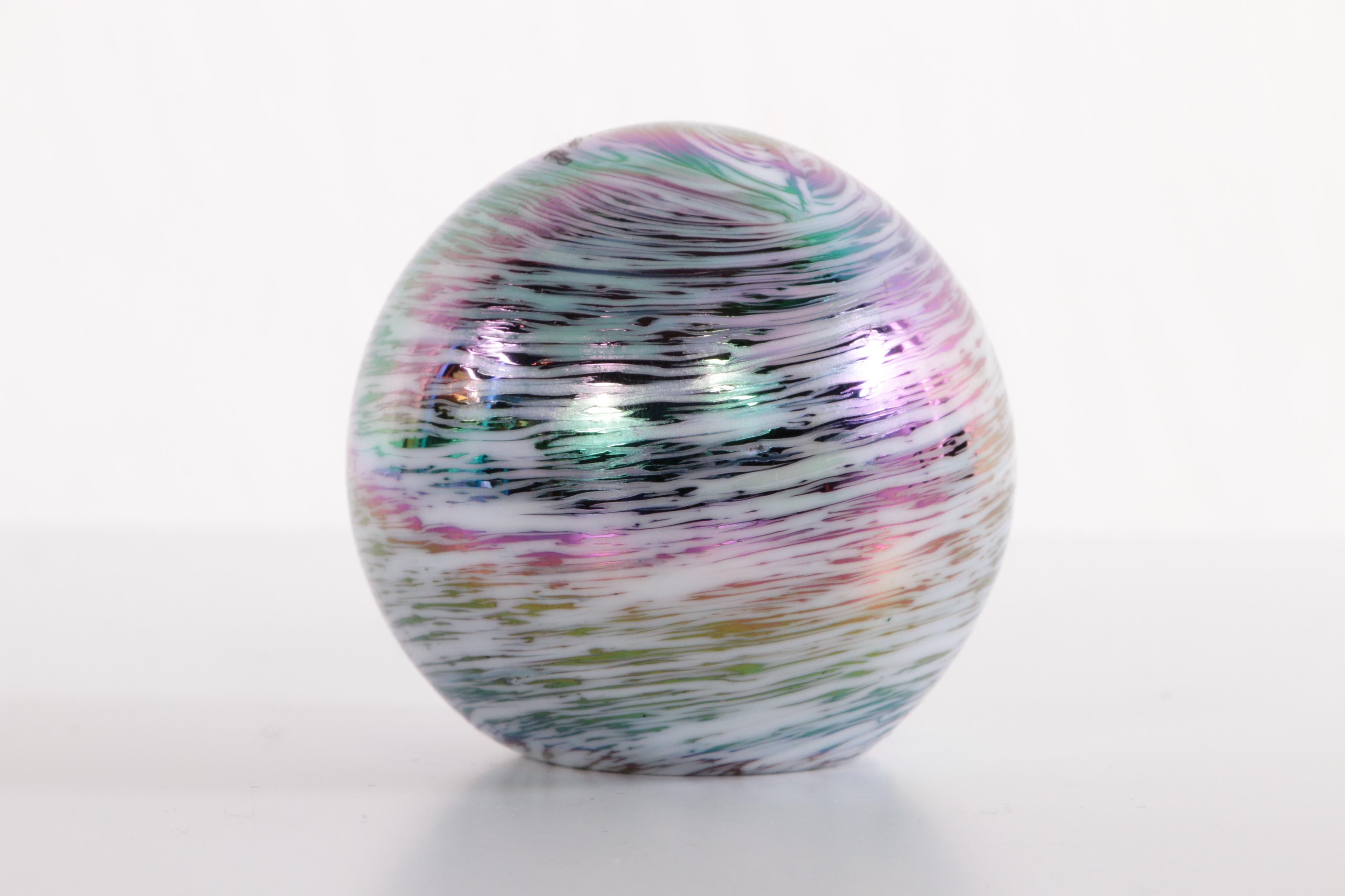 Paperweight of Beautifully Crafted Glass Colored Gray Purple For Sale 1