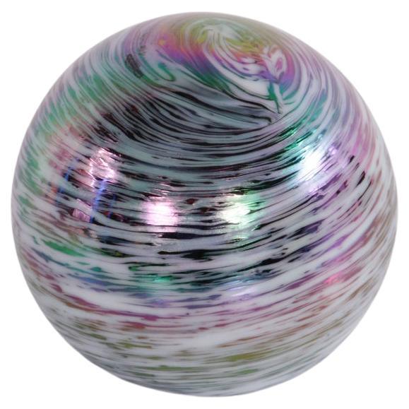 Paperweight of Beautifully Crafted Glass Colored Gray Purple