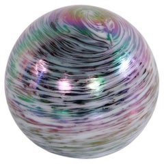 Paperweight of Beautifully Crafted Glass Colored Gray Purple