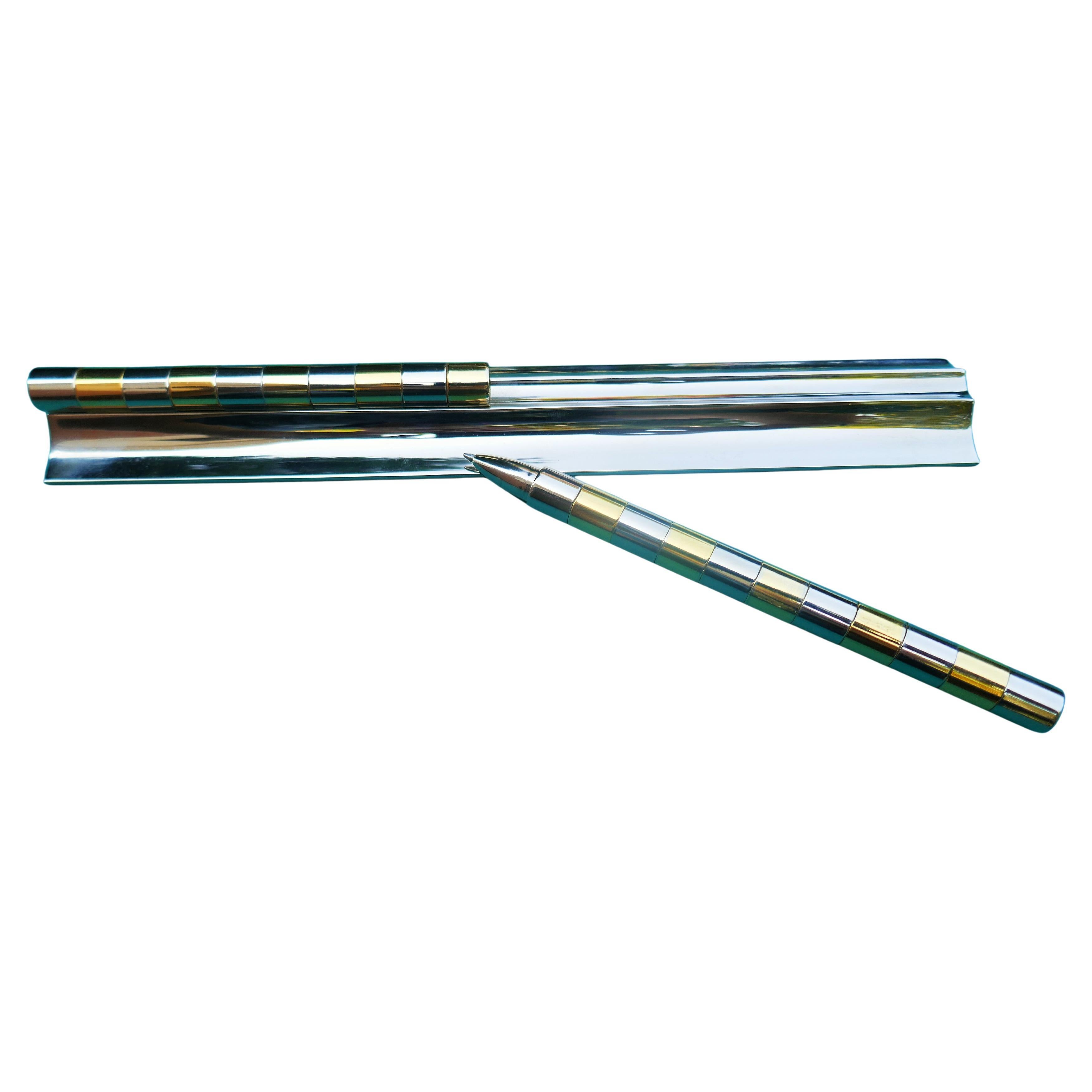 Briefbeschwerer, Lineal mit Stift von Vanni Mazzetti