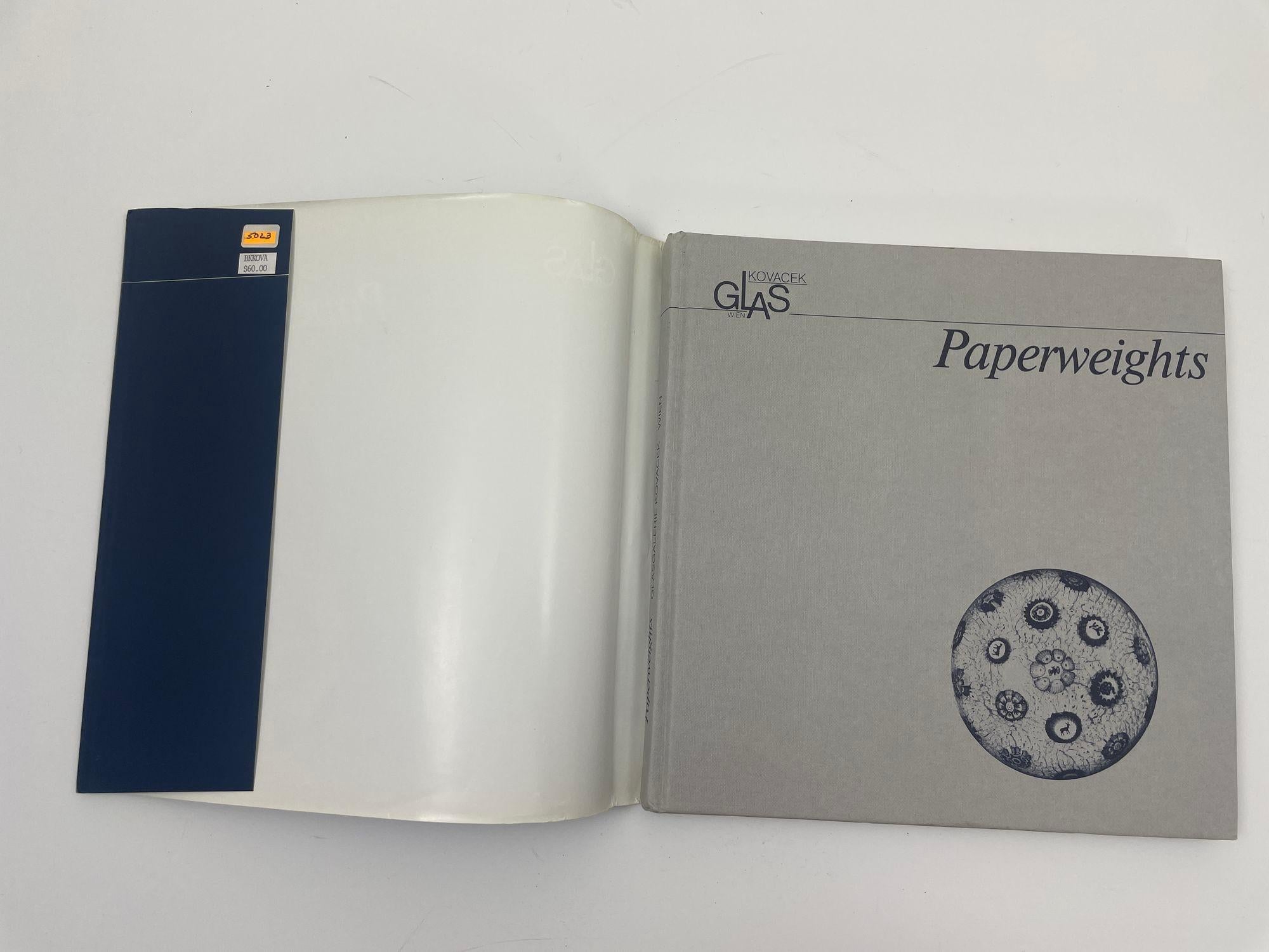 Paperweights Glass Gallery Michael Kovacek Vienna 1987 Hardcover Reference Book In Good Condition For Sale In North Hollywood, CA