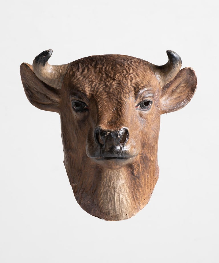 Papier Mâché Cows Head, England, circa 1910 For Sale at 1stDibs paper