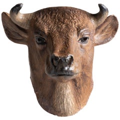 Papier Mâché Cows Head, England, circa 1910