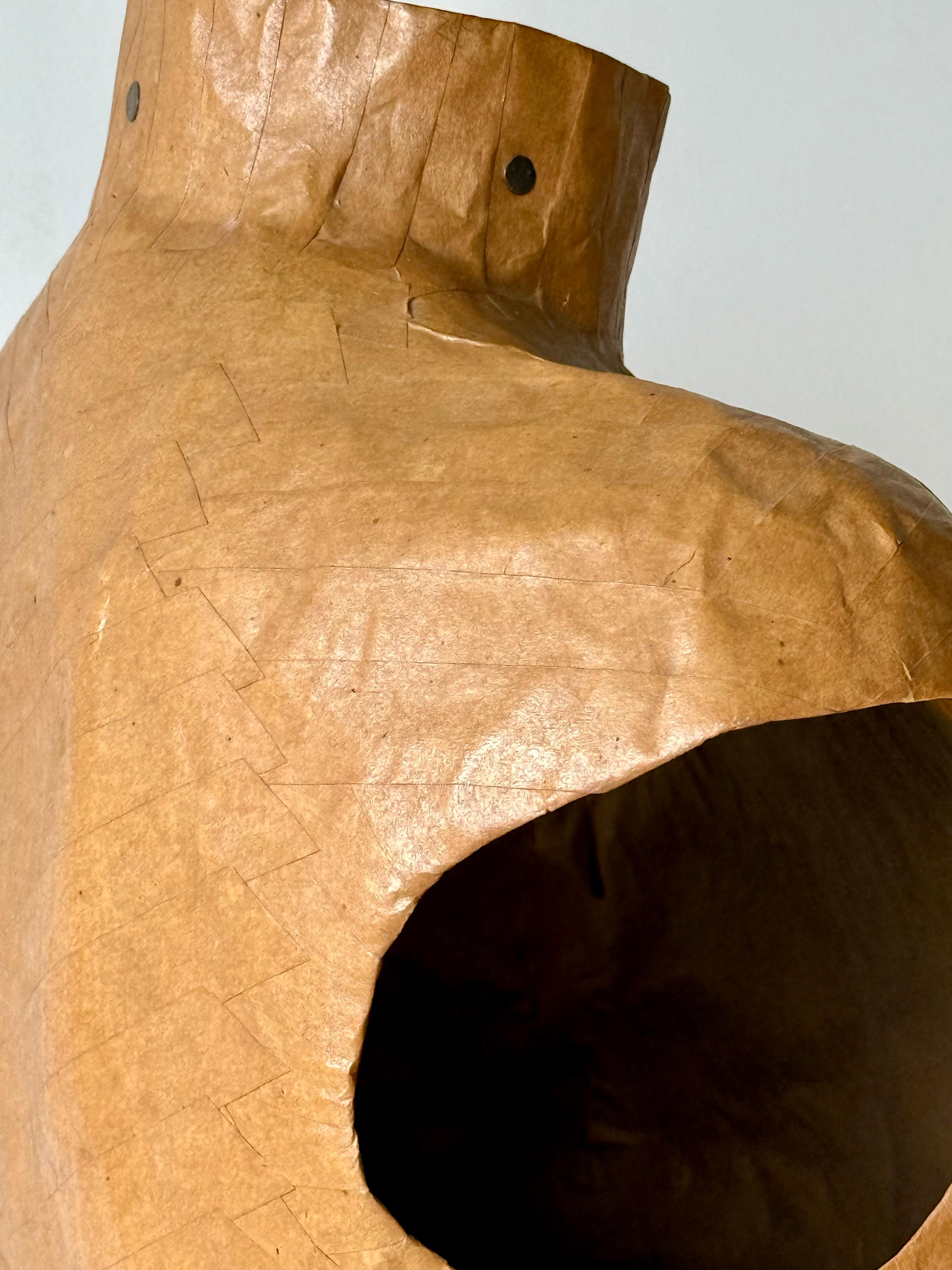Papier-Mâché Dress Form on Original Wooden Stand, Mid-20th Century For Sale 9