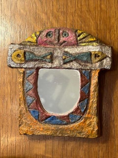Papier-mâché mirror by les Argonautes, France 1970's