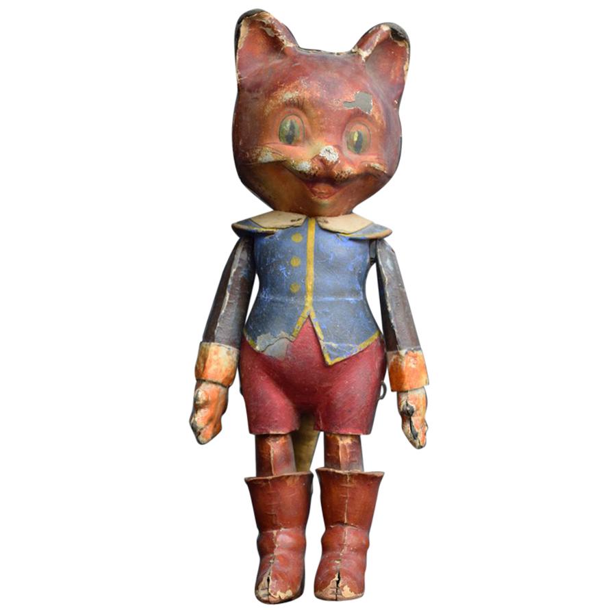 Papier Mâché Puss in Boots French Automation Cat Made by CESAR France, 1947