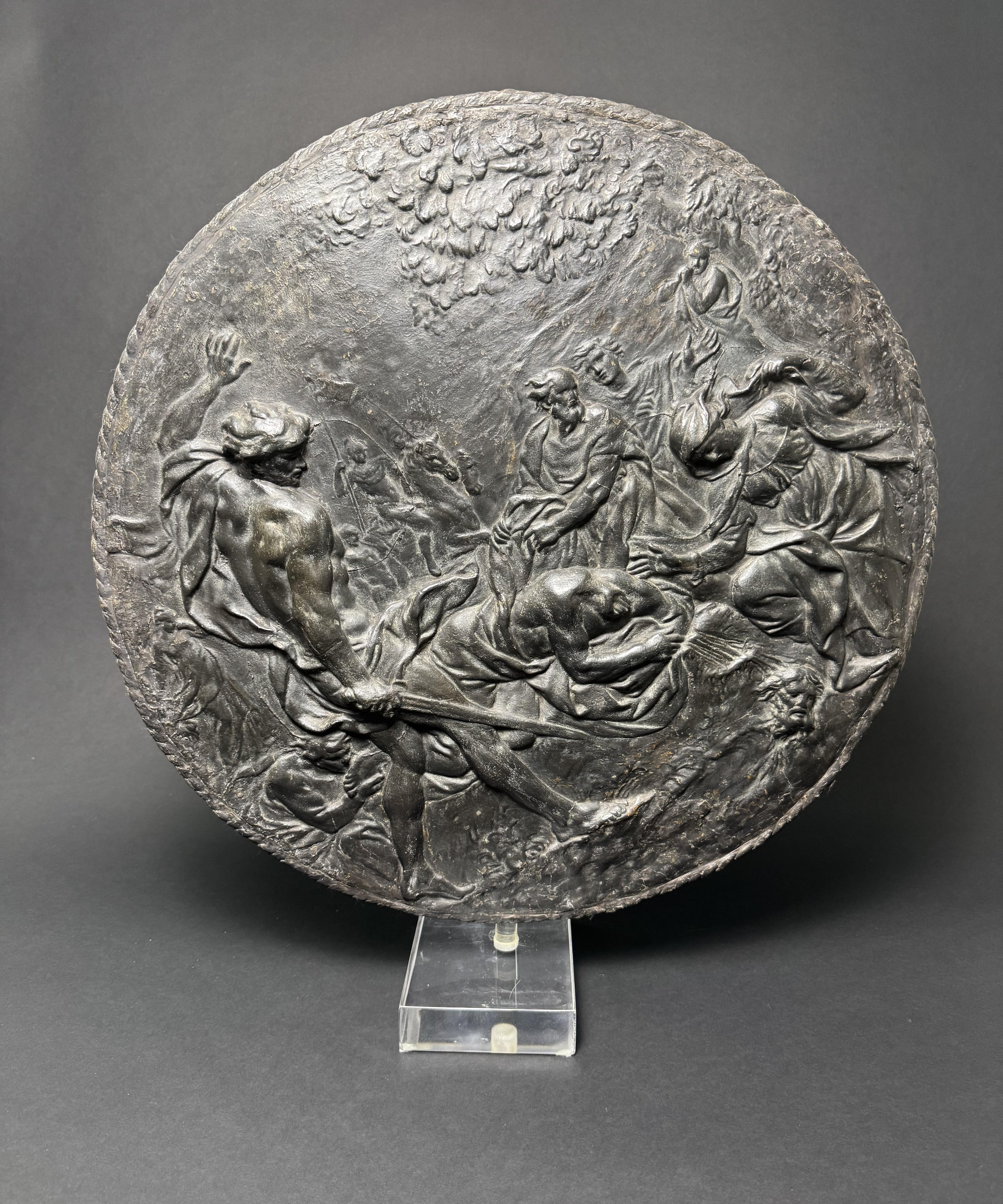 Cartapesta raffigurante la decollazione di San Paolo del XVIII secolo.
San Paolo fu perseguitato, arrestato e condannato a morte dal tribunale romano sotto l'impero di Nerone. La sua morte avvenne per decapitazione sulla via Ostiense nel 67