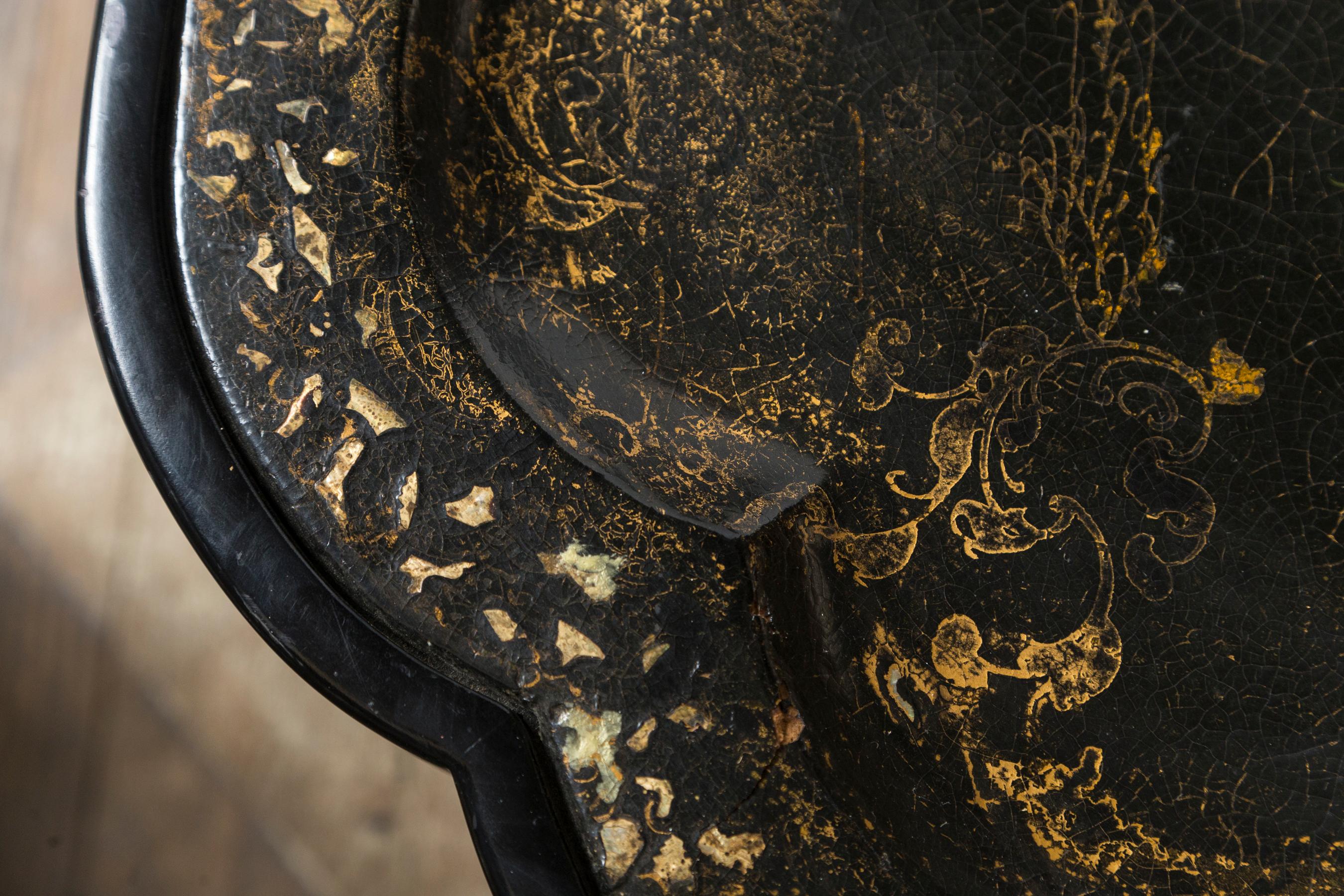 19th Century Papier Mâché Tray on Stand