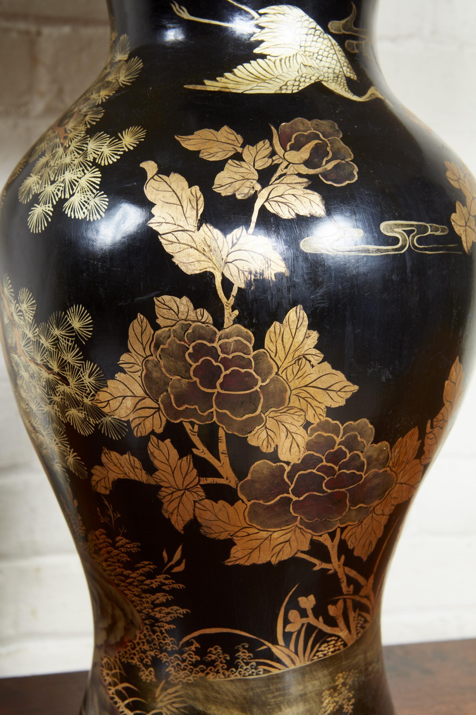 Papier-Maché-Vase als Lampe (19. Jahrhundert) im Angebot