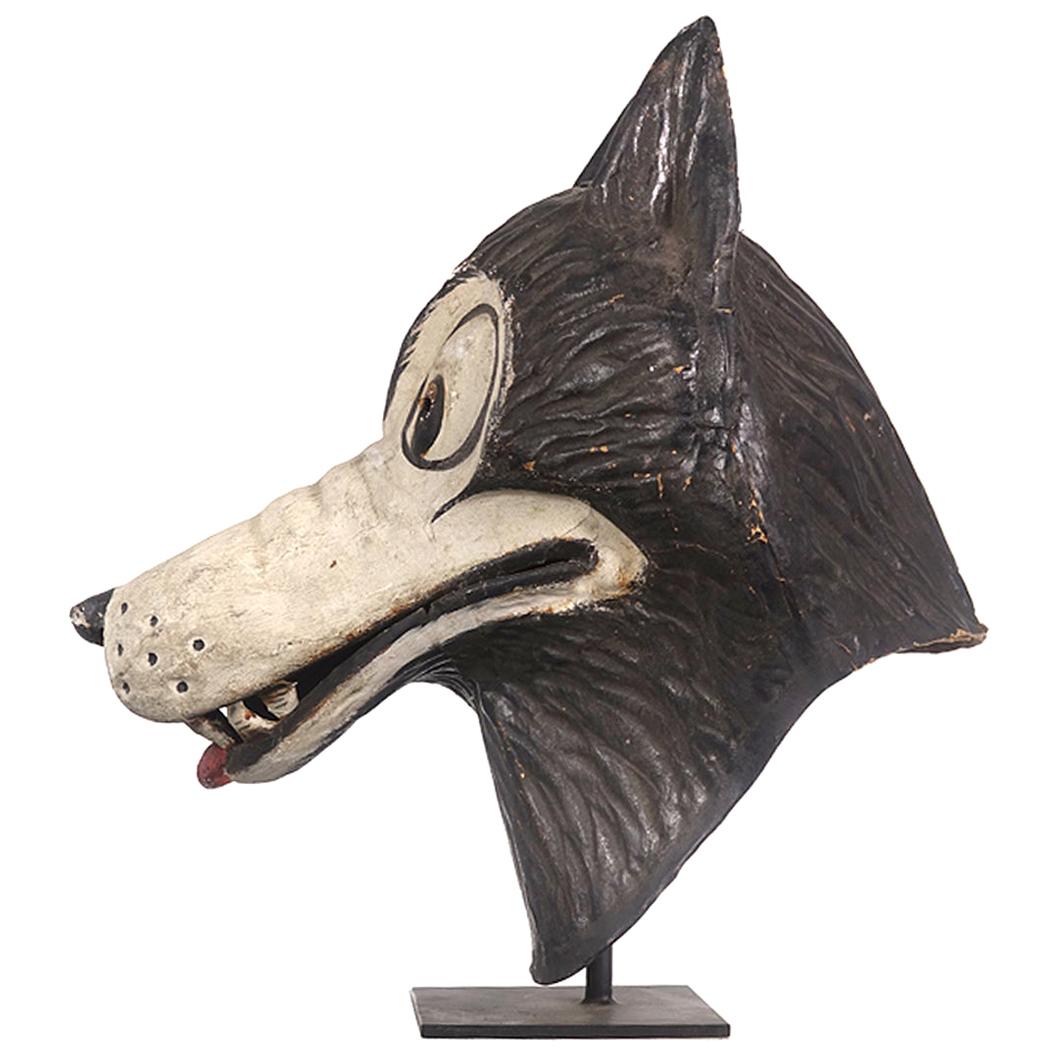 Papier Mâché Wolf Mask, Disney at 1stDibs | wolf mask paper mache, wolf  paper mache, custom wolf mask