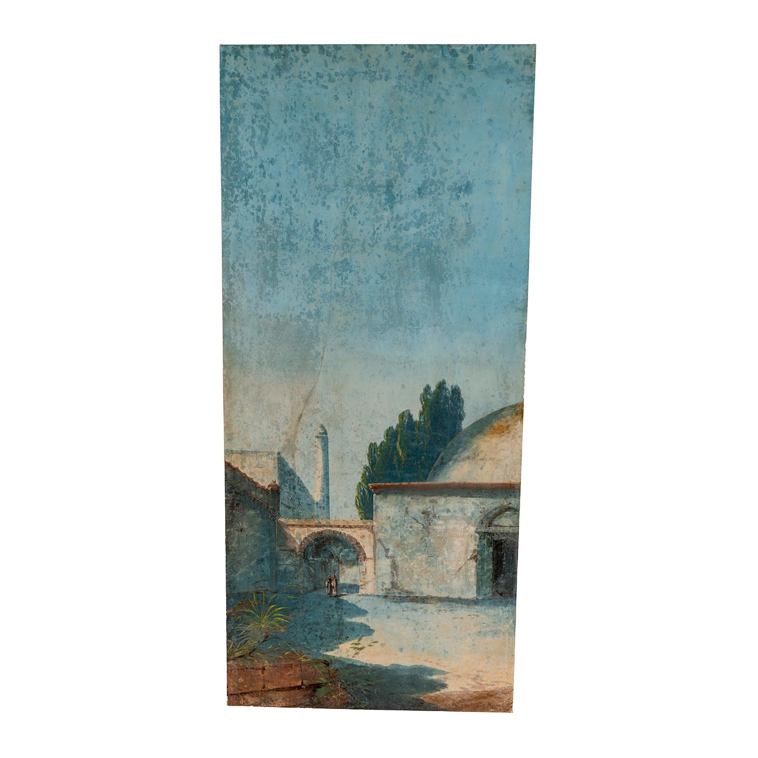 Hand-Painted Papier Peint from a Maison in the Savoy Region of France