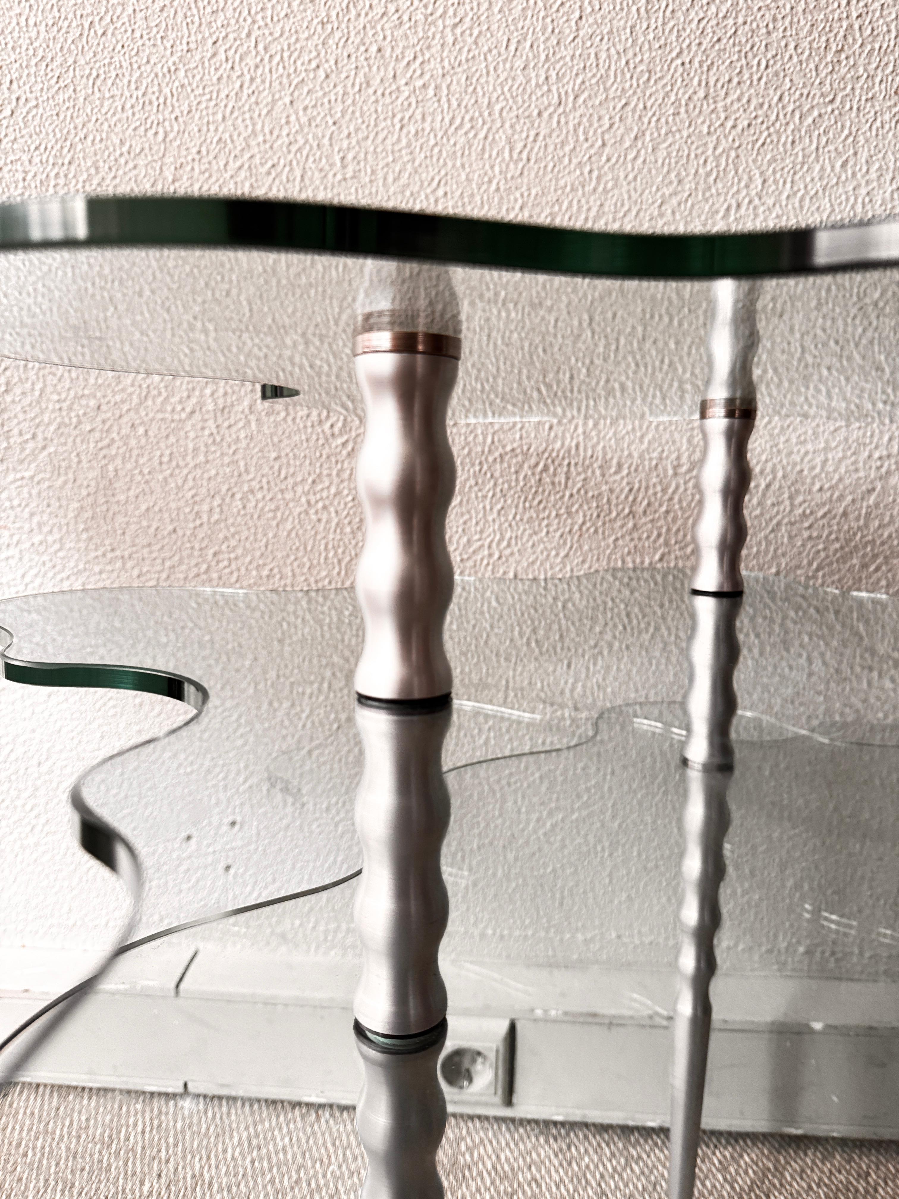 Table d'appoint Papilio 3 niveaux en verre d'Alessandro Mendini pour Zanotta, Italie, années 1990 en vente 6
