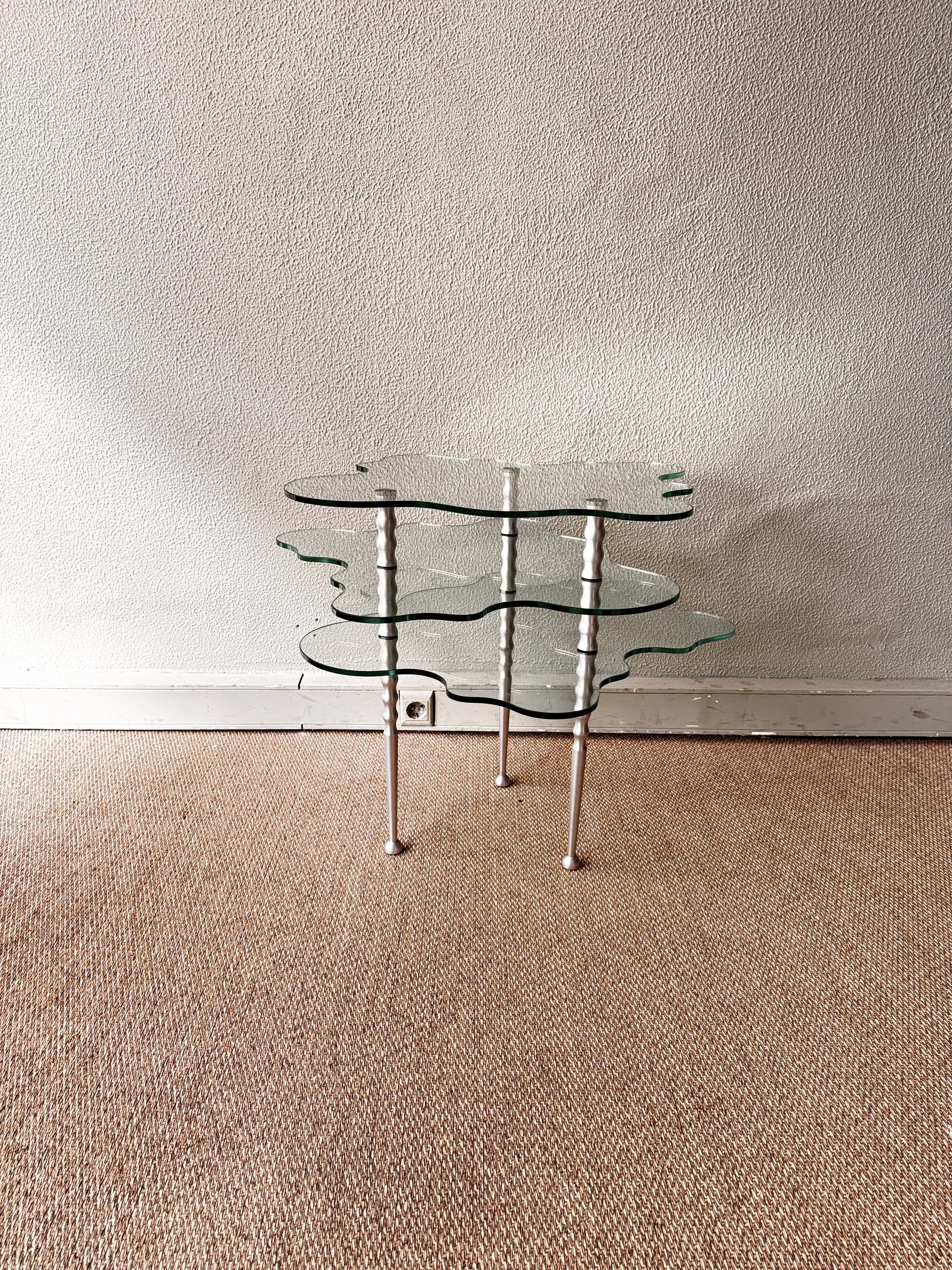 Table d'appoint Papilio 3 niveaux en verre d'Alessandro Mendini pour Zanotta, Italie, années 1990 Bon état - En vente à Lisboa, PT