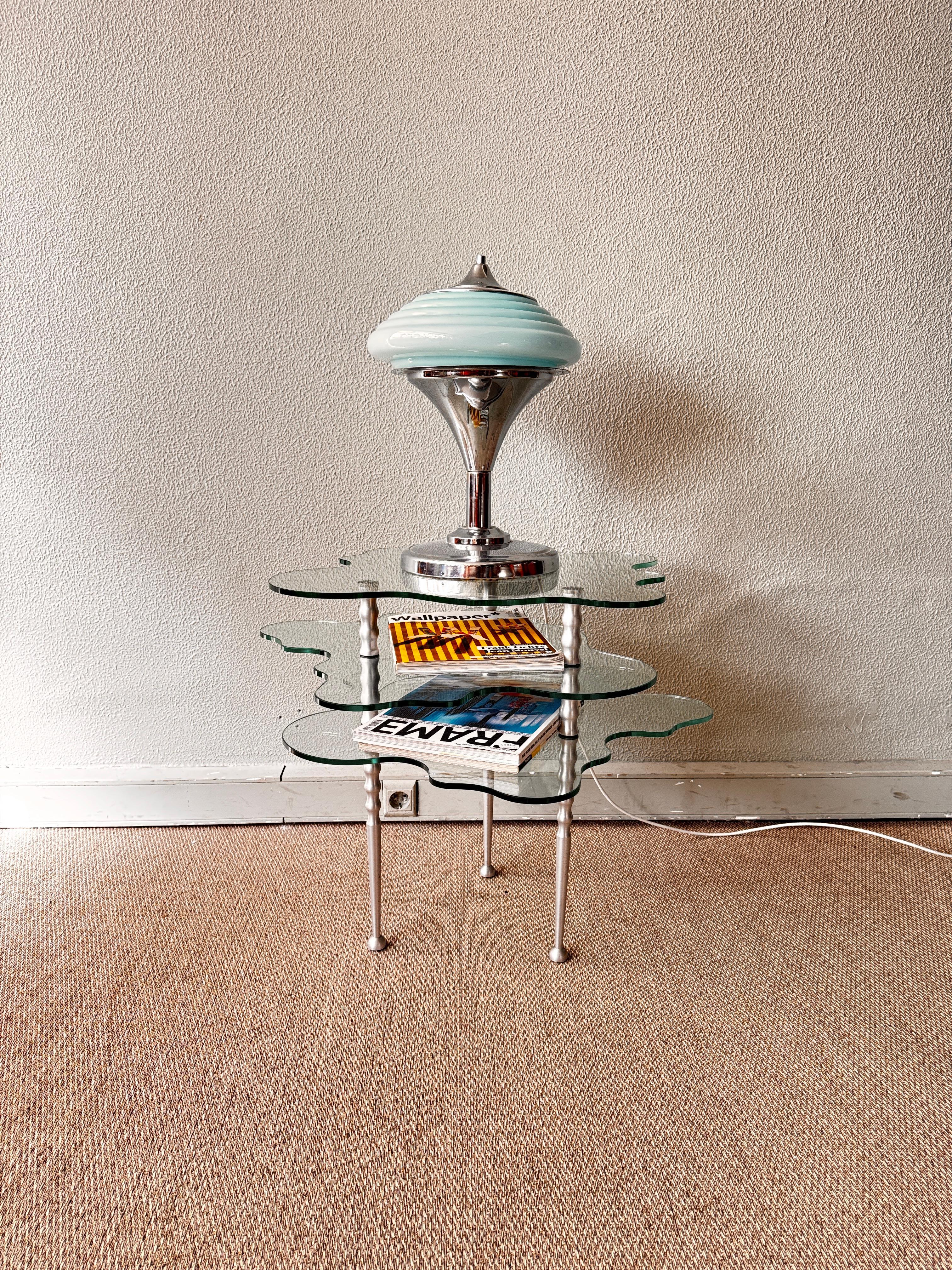 Fin du 20e siècle Table d'appoint Papilio 3 niveaux en verre d'Alessandro Mendini pour Zanotta, Italie, années 1990 en vente