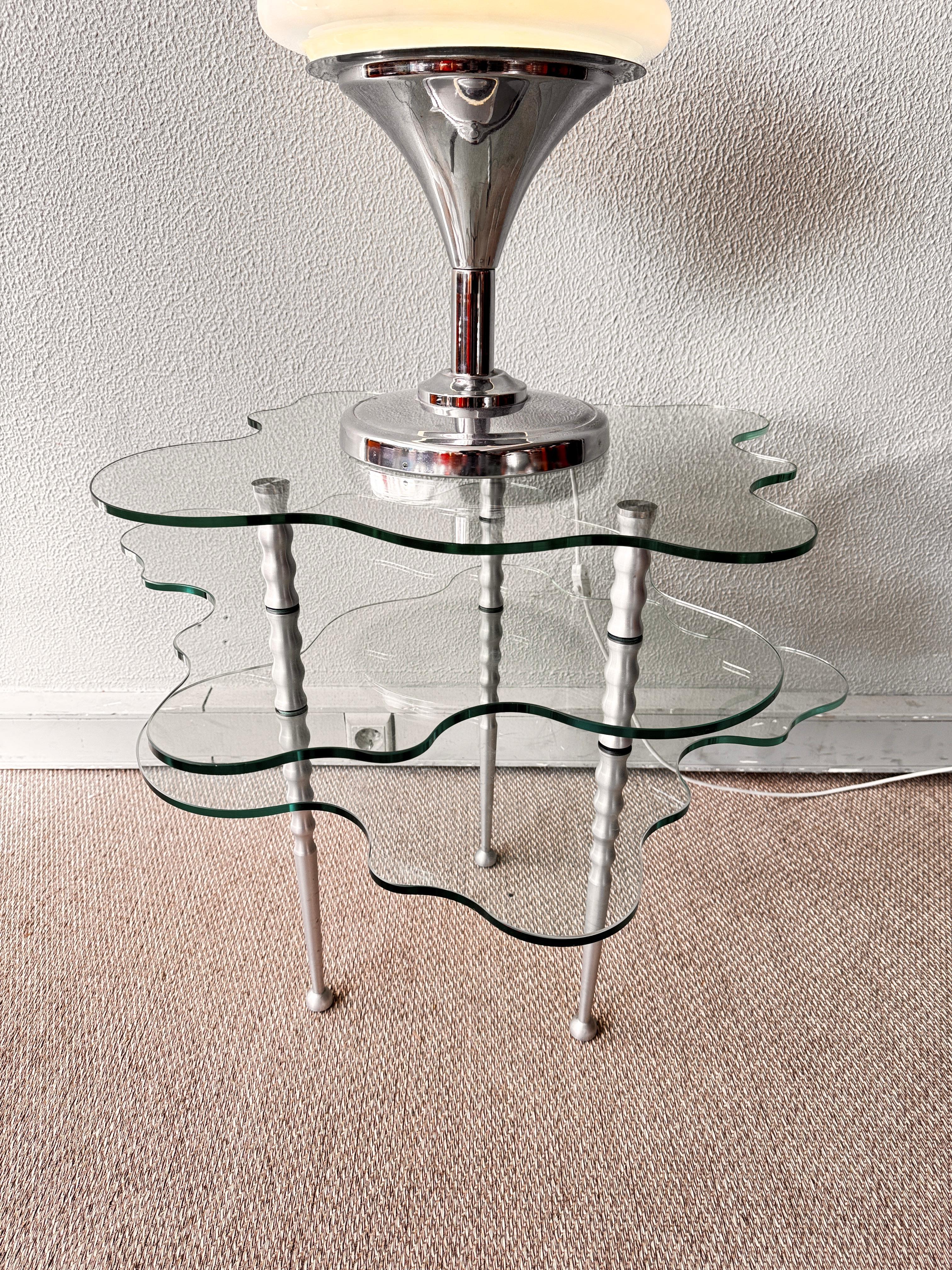 Table d'appoint Papilio 3 niveaux en verre d'Alessandro Mendini pour Zanotta, Italie, années 1990 en vente 2