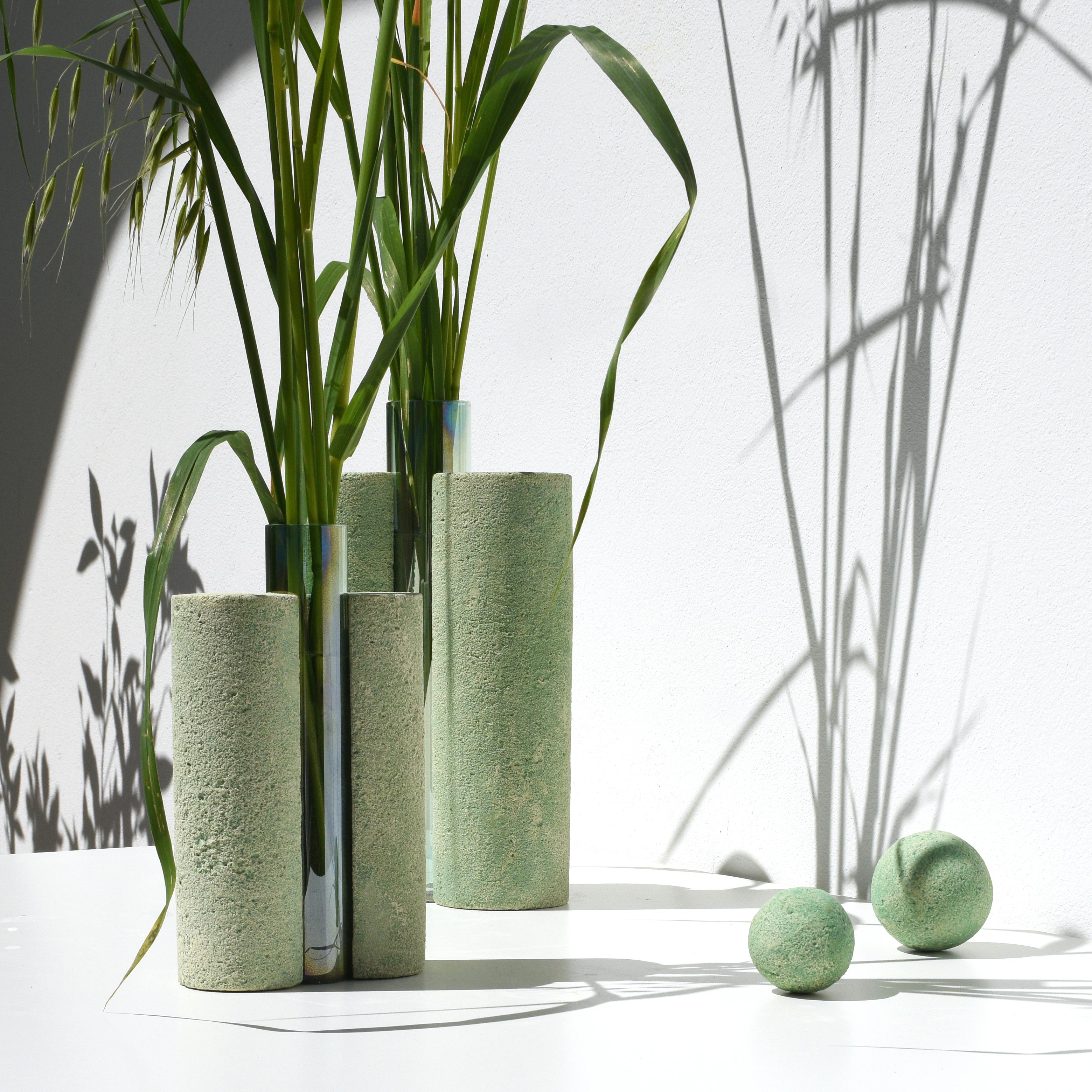 Hand-Crafted Papilio, Contemporary Design, Green Vase by Coki