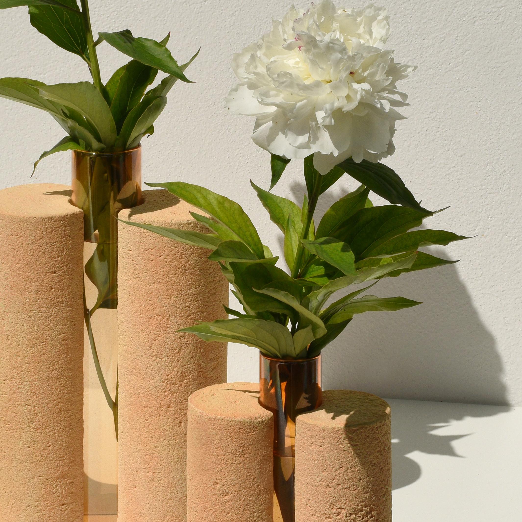 Hand-Crafted Papilio - Contemporary Design, Orange Vase by Coki