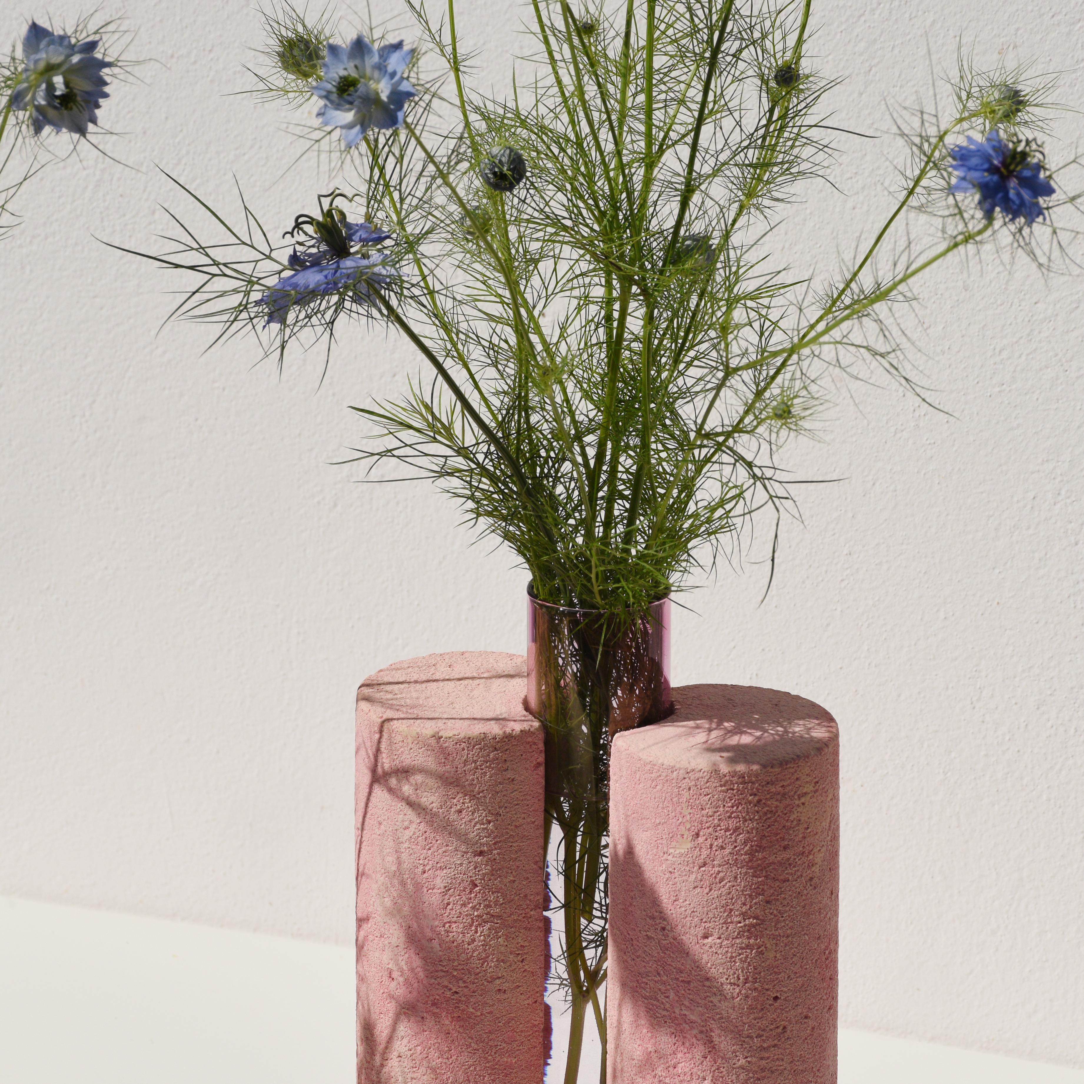 Italian Papilio, Contemporary Design, Pink Vase by Coki
