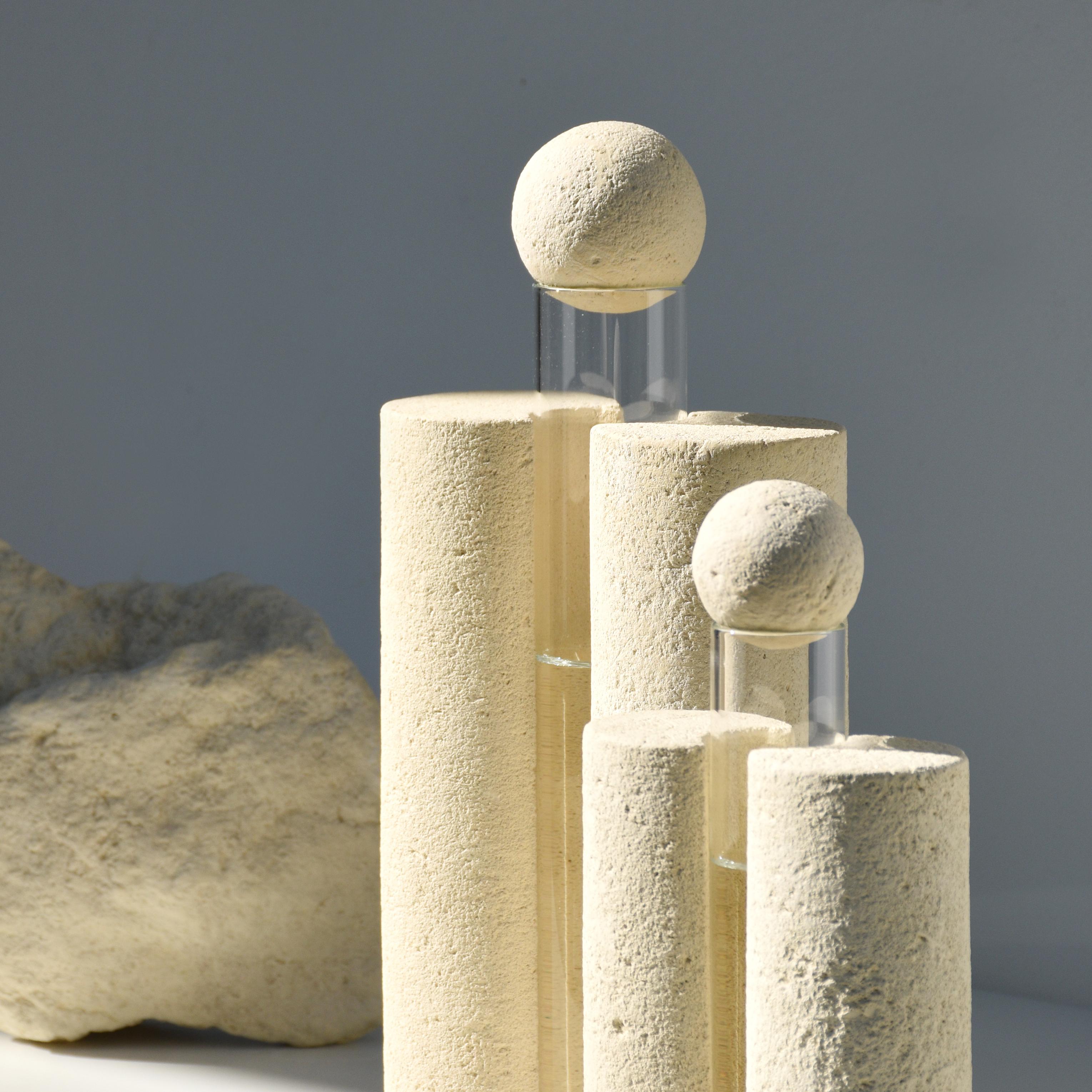 Modern Papilio, Contemporary Stone and Glass Vase by Coki