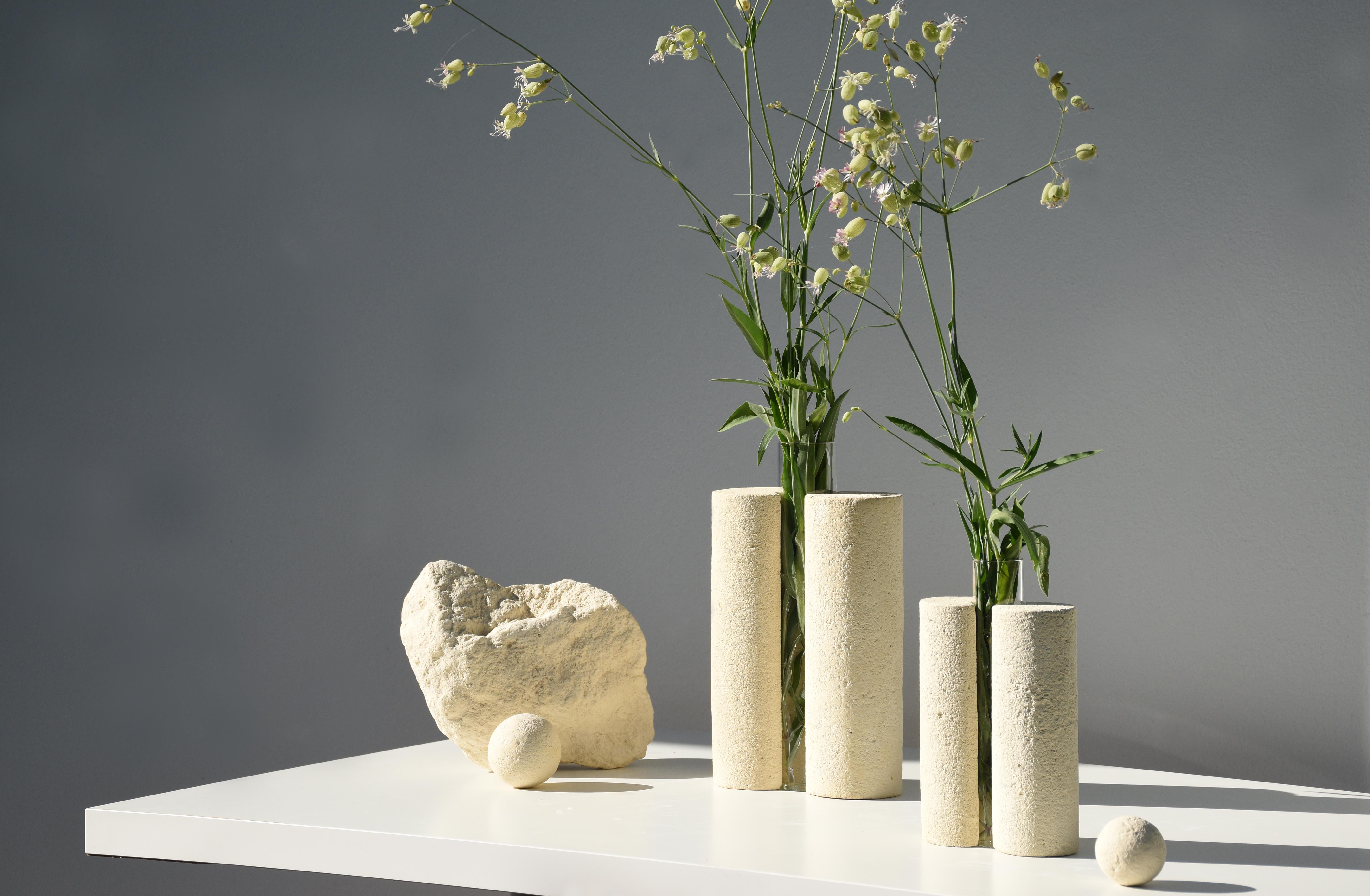 Italian Papilio, Contemporary Stone and Glass Vase by Coki