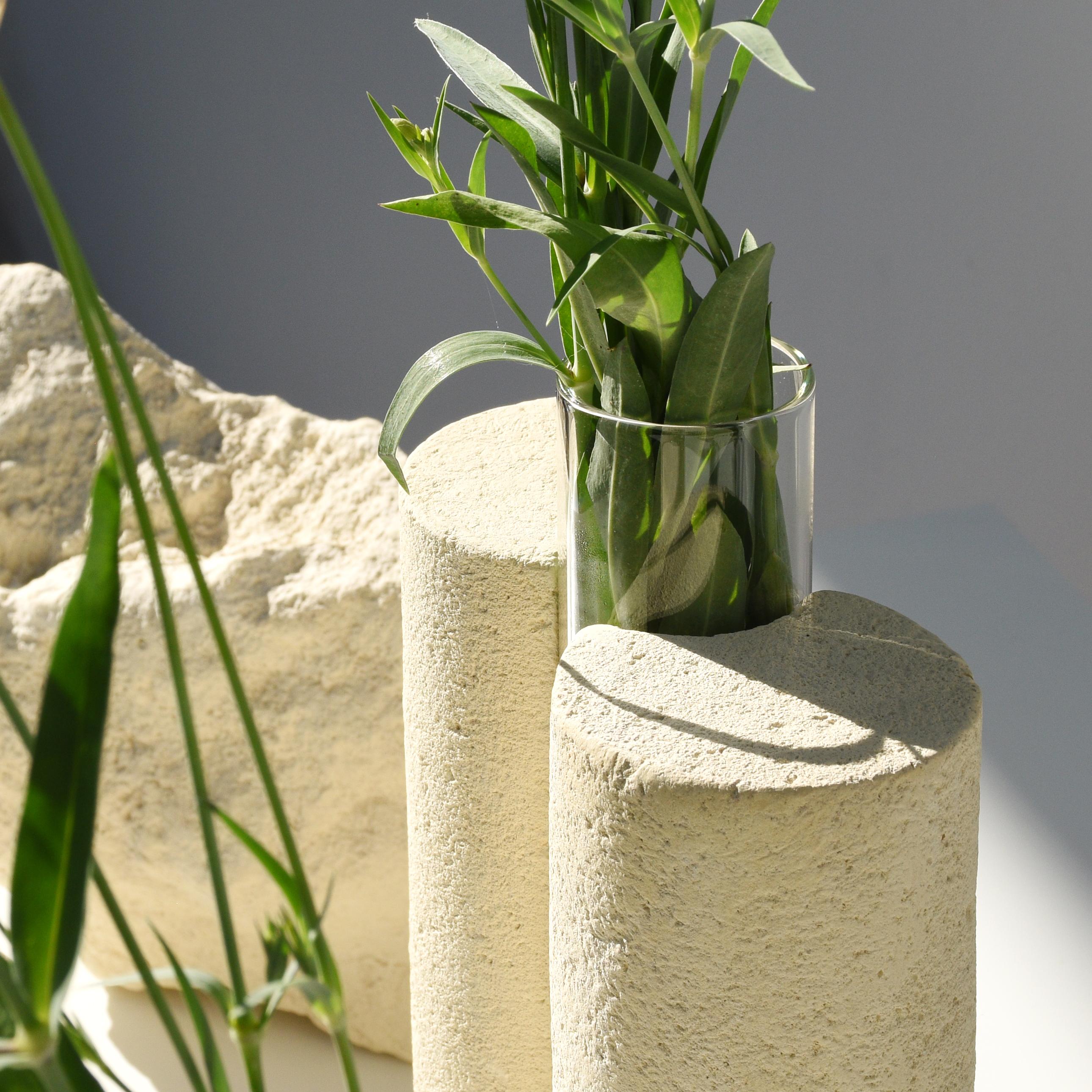 Hand-Crafted Papilio, Contemporary Stone and Glass Vase by Coki