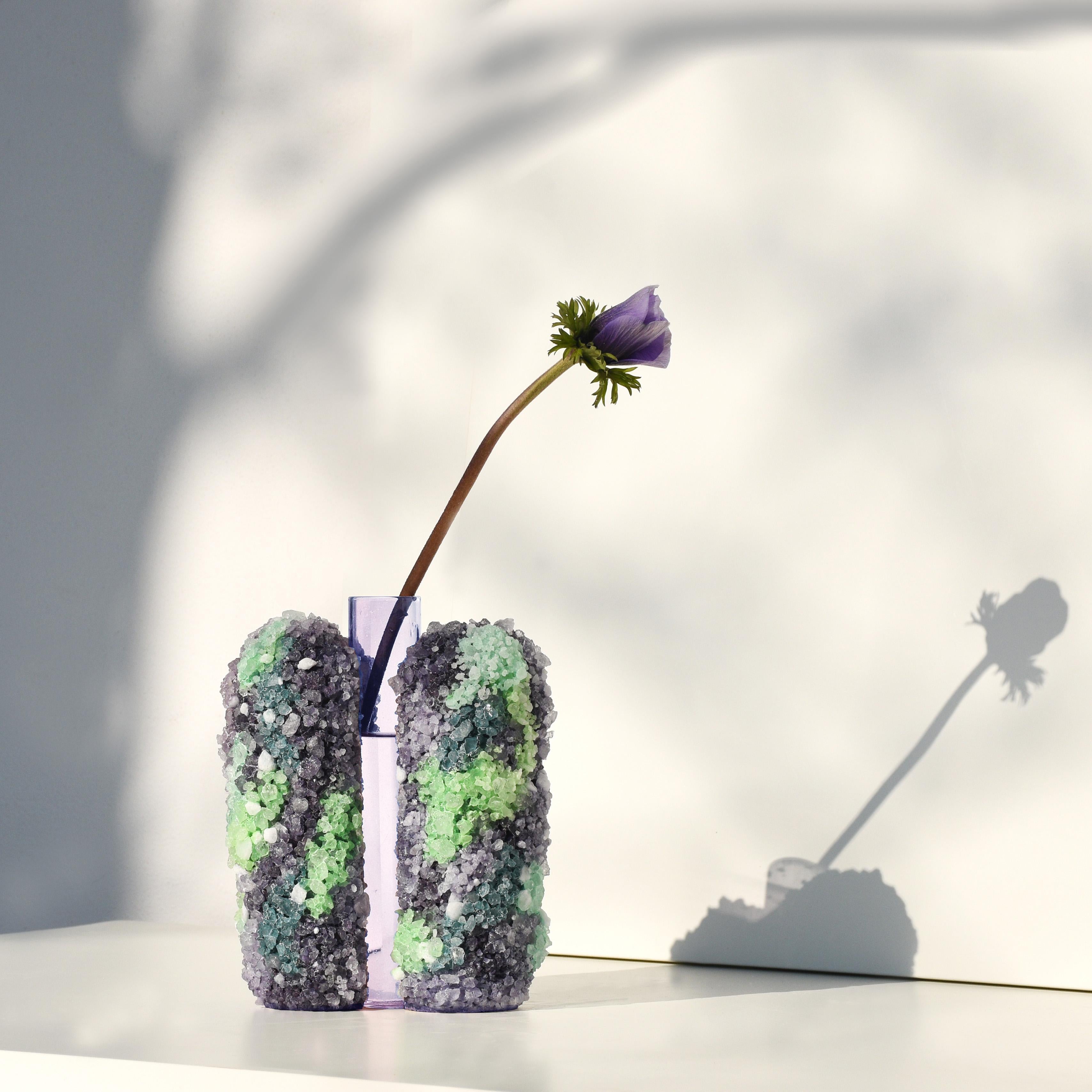 The Papilio Iridescentia vase is an exclusive design inspired by the life cycle of Lepidoptera, from the chrysalis (Chrysallis) to the butterfly (Papilio). The Chrysallis vase represents the phase in which the external casing of the wings, full of