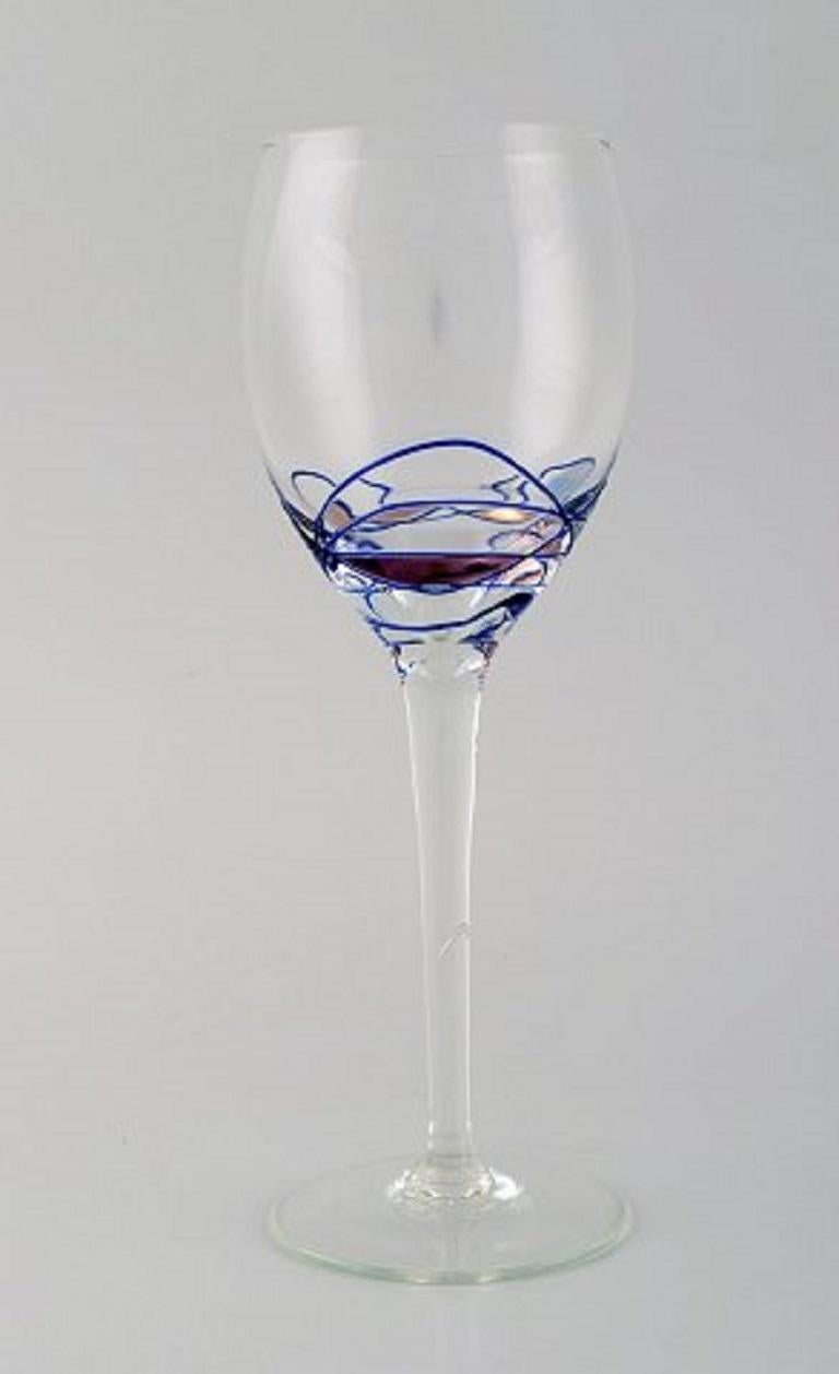 Papillon / Casa Grande, Tiffany. Four mouth-blown wine glasses, 1980s.
Measures: 21.2 x 7.5 cm.
In good condition.