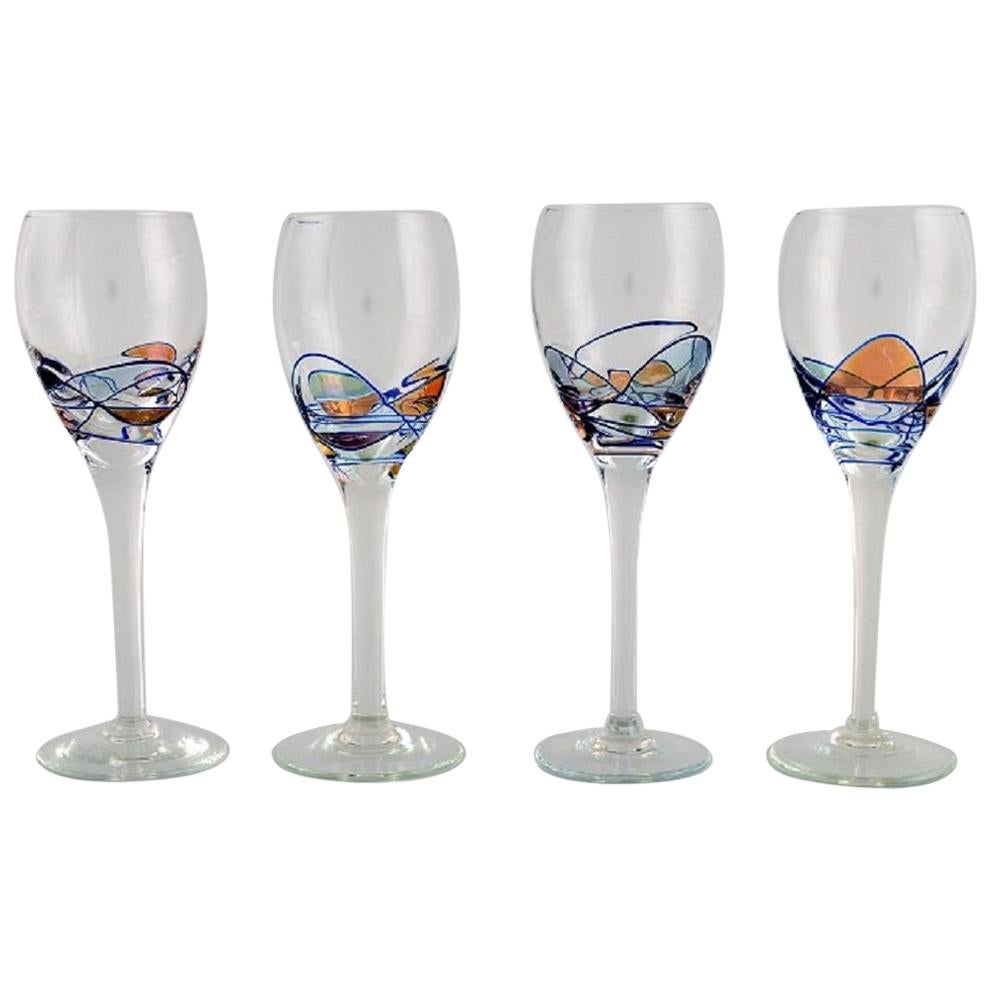Papillon / Casa Grande, Tiffany & Co. Four Mouth-Blown Wine Glasses, 1980s
