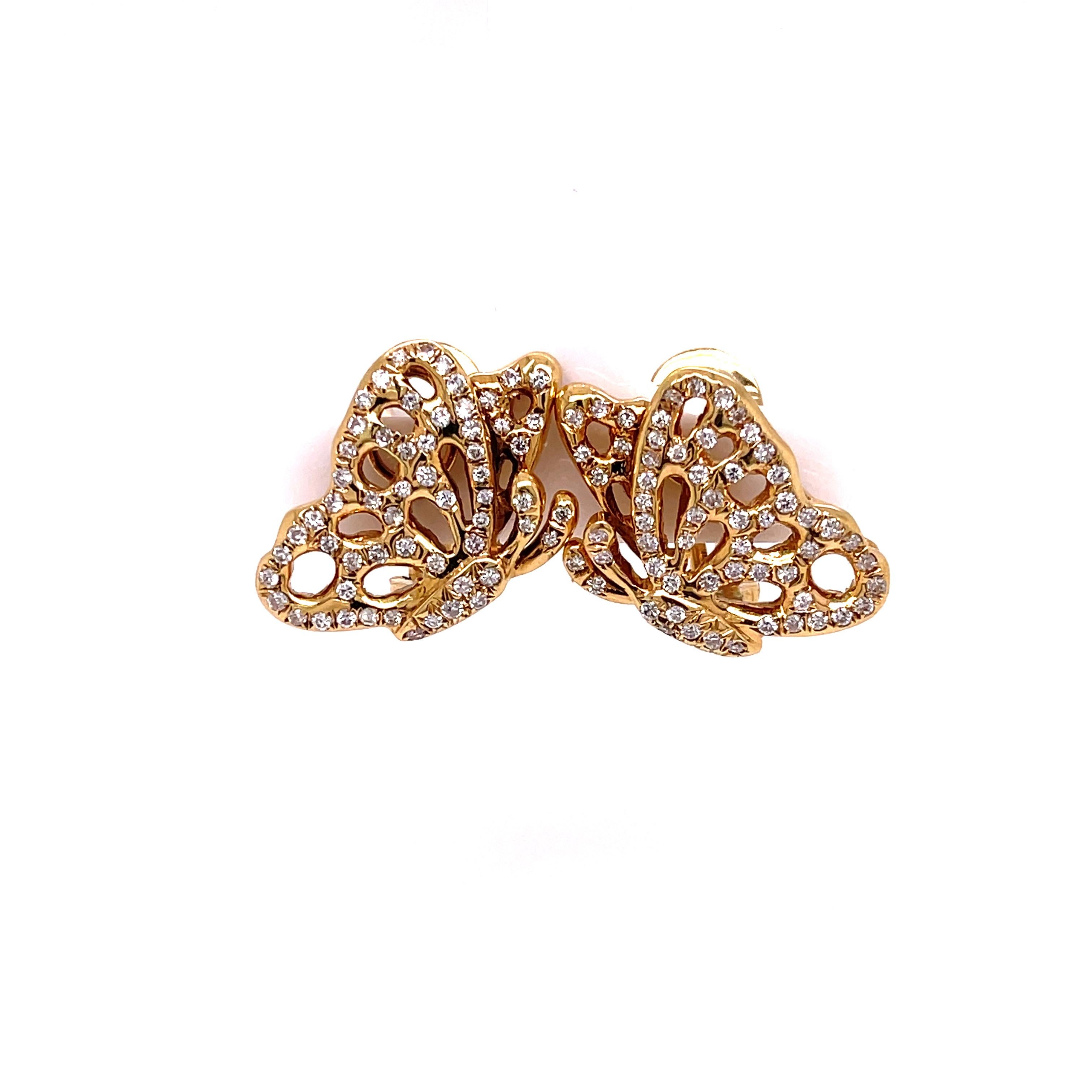 Women's Papillon Diamond Earrings Yellow Gold