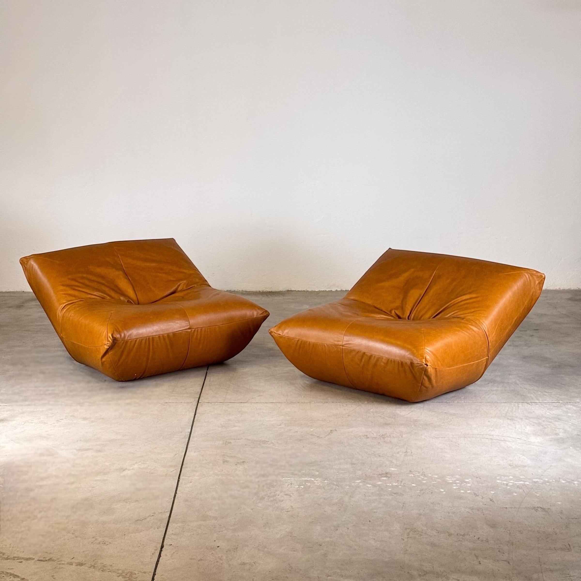 Mid-Century Modern 'Papillon' Lounge Chairs by Guido Maria Rosati for Giovannetti, 1972, Leather