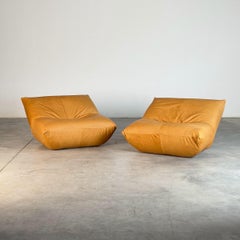 'Papillon' Lounge Chairs by Guido Maria Rosati for Giovannetti, Cognac Leather
