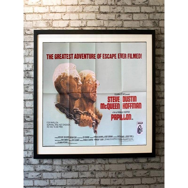 Papillon, Unframed Poster, 1973

Original British Quad (30 X 40 Inches). A man befriends a fellow criminal as the two of them begin serving their sentence on a dreadful prison island, which inspires the man to plot his escape.

Year:
