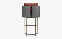 Papillonne Bar Chair in Brass Plated Metal Leg