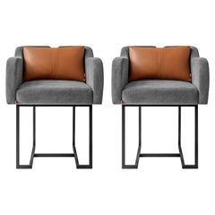 Papillonne Silla de metal negra (set de 2) y Silla giratoria