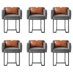 Papillonne Black Metal Chair "Set of 6"