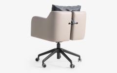 Papillonne Black Swivel Wheeled Office Chair in Faux Leather