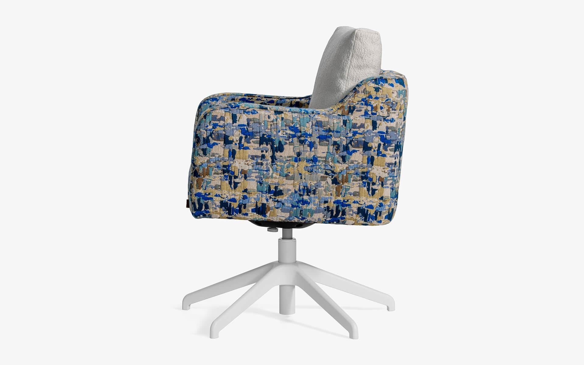 Turkish Papillonne Blue Kenzo Fabric Modern Office Chair by lagu For Sale