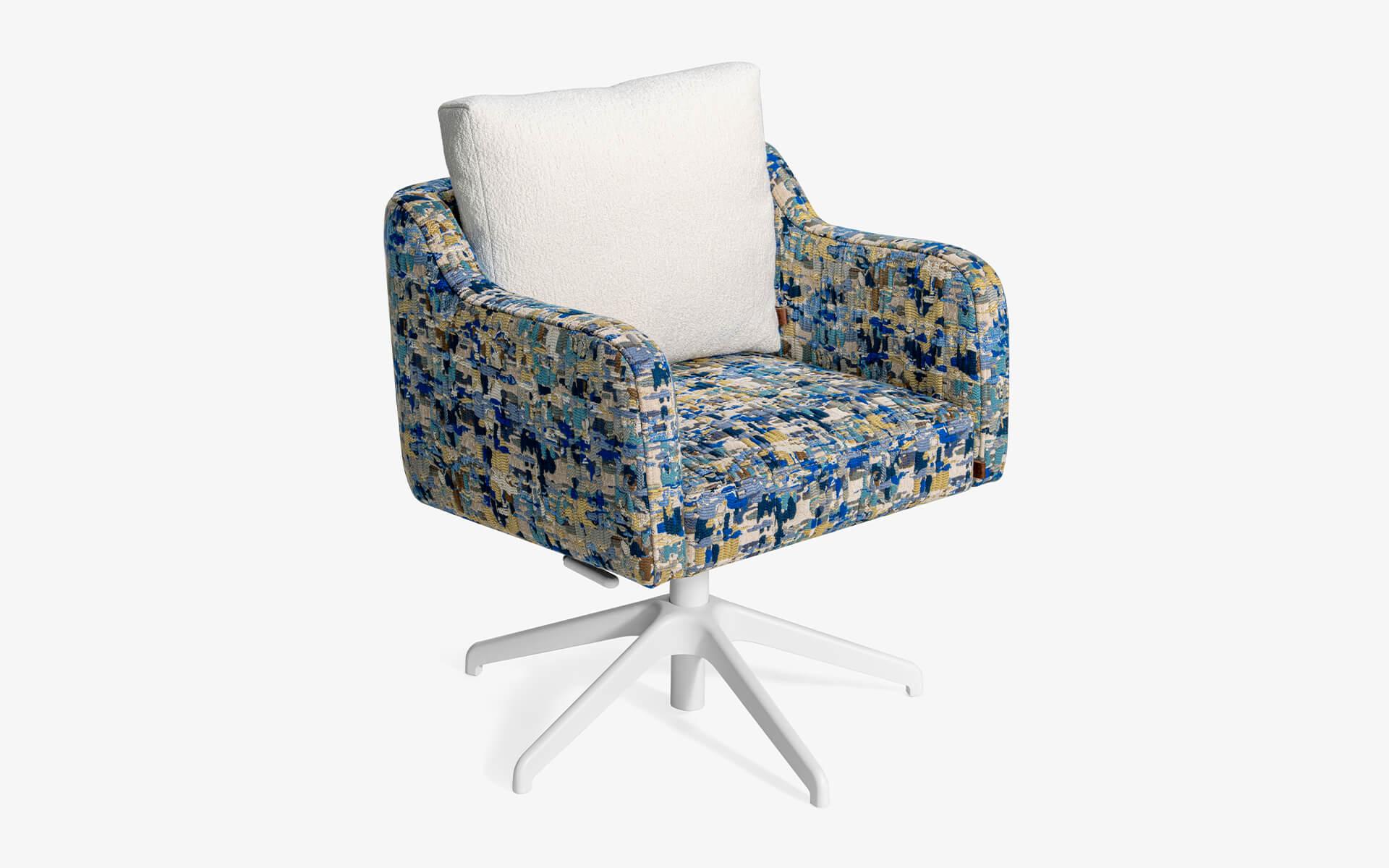 Papillonne Blue Kenzo Fabric Modern Office Chair by lagu In New Condition For Sale In İSTANBUL, TR