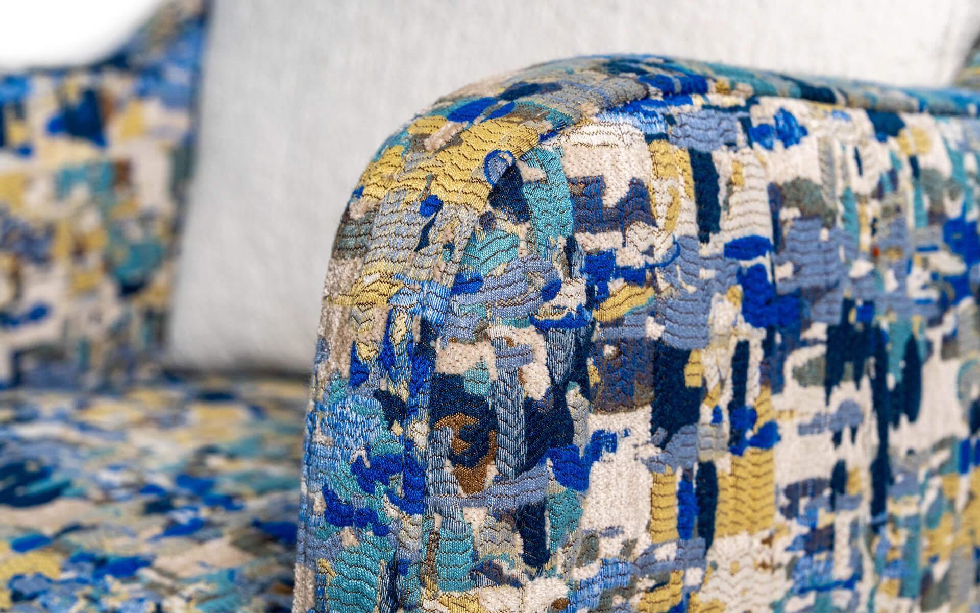 Papillonne Blue Kenzo Fabric Modern Office Chair by lagu For Sale 1