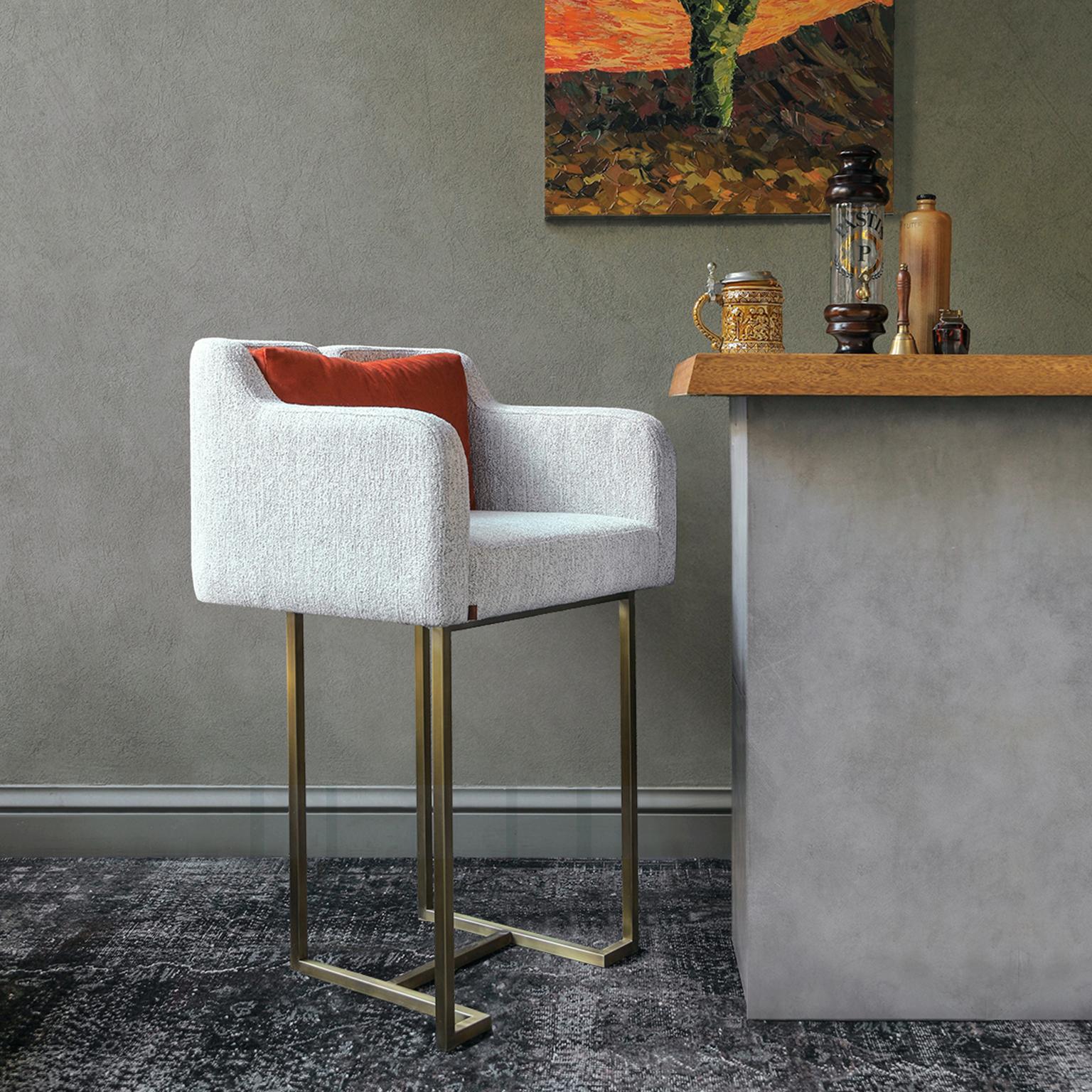 Modern Papillonne Brass Bar Chair For Sale