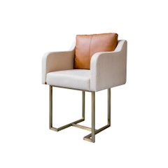 Papillonne Brass Plated Chair with High Pillow