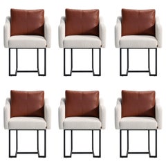 Papillonne Chair with Black Metal Leg and High Pillow
Set of 6