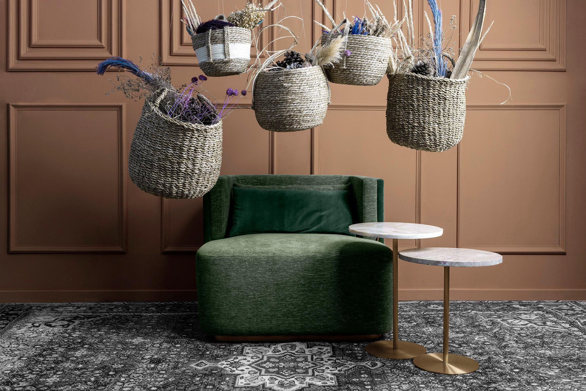 Sillón Papillonne Verde con Accesorio Latonado Siglo XXI y contemporáneo en venta